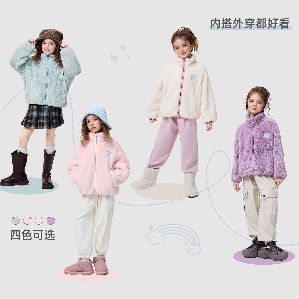 媛媛公主媛【暖氧吧毛毛外套】2025冬女童保暖百搭外套14408S142