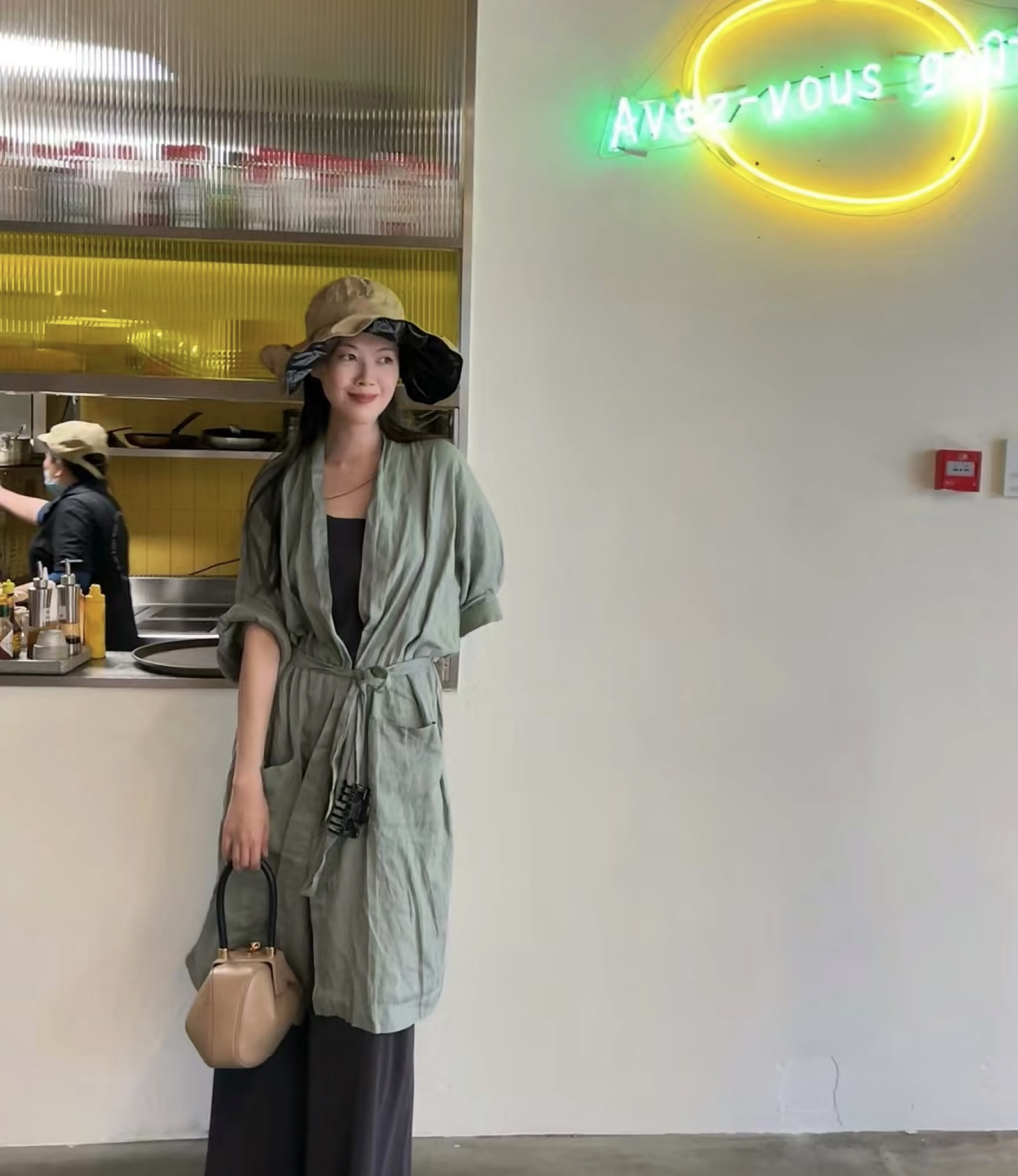 品牌尾单100%纯汉麻浴袍 慵懒风松弛感家居睡袍