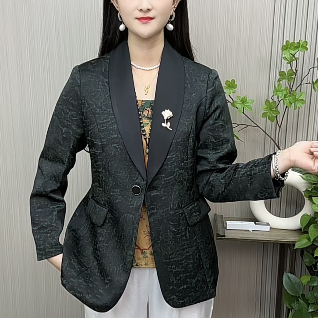 秋冬季加厚洋气修身显瘦拼接西服小外套