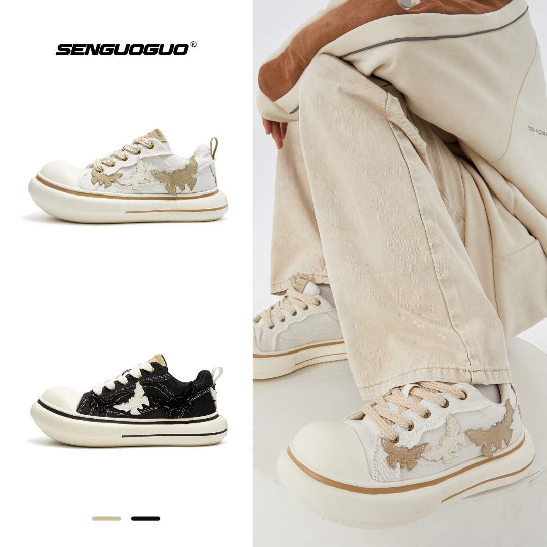 森果果蝙蝠or蝴蝶/大头帆布鞋夏季新款增高潮流休闲鞋子男女同款