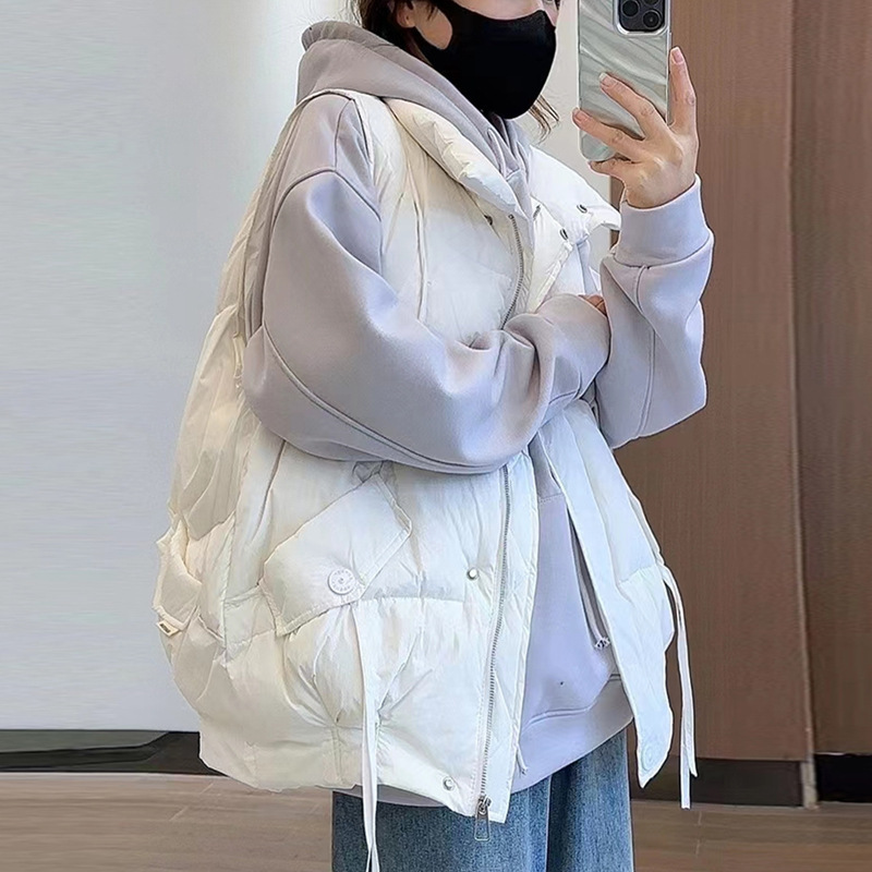 冬季宽松羽绒马甲女款高端女士外套短款背心女白鸭绒无袖羽绒服