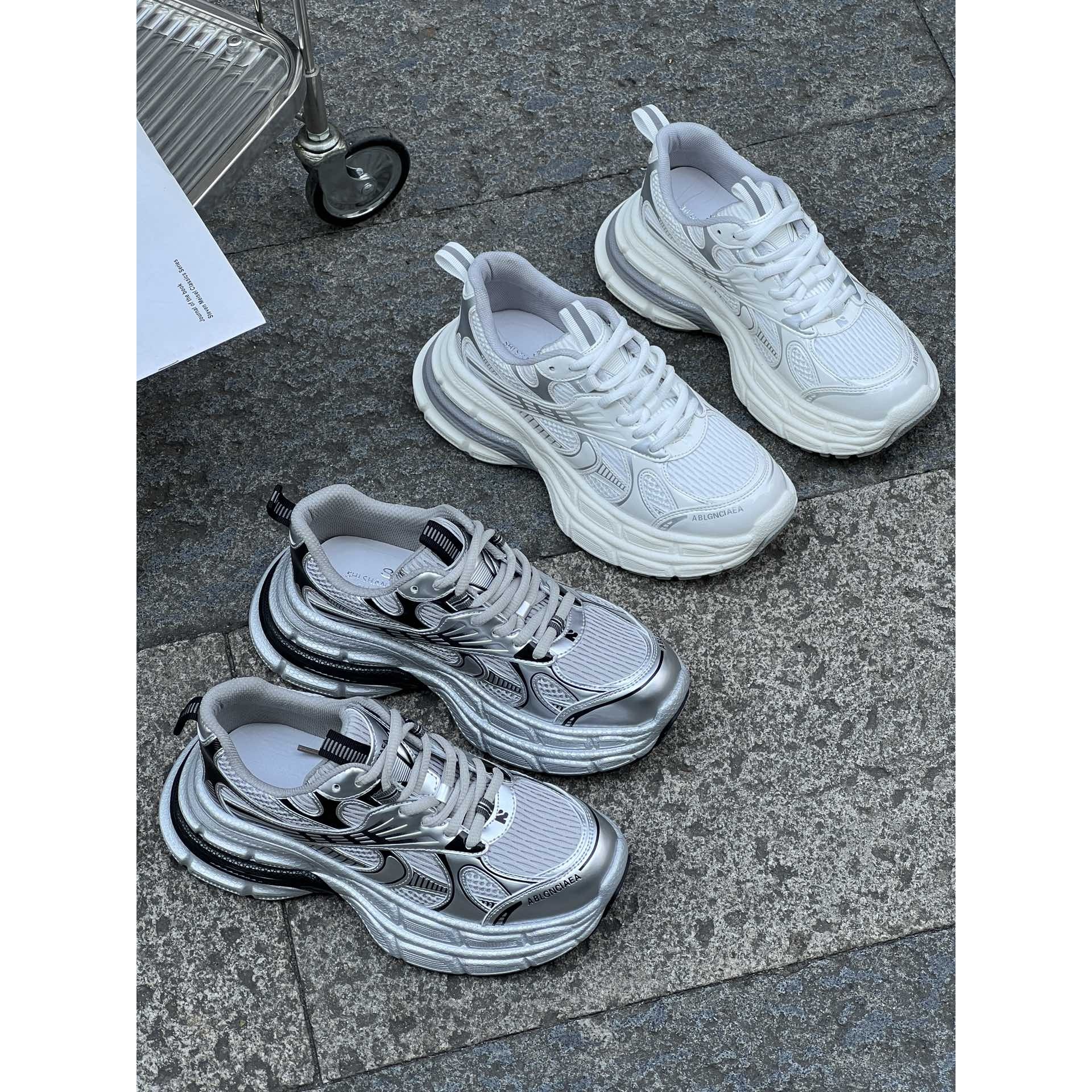 6620韩版潮流百搭厚底圆头系带透气休闲鞋