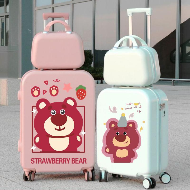 草莓熊行李箱大容量卡通旅行箱女可爱印花学生密码箱小清新拉杆箱