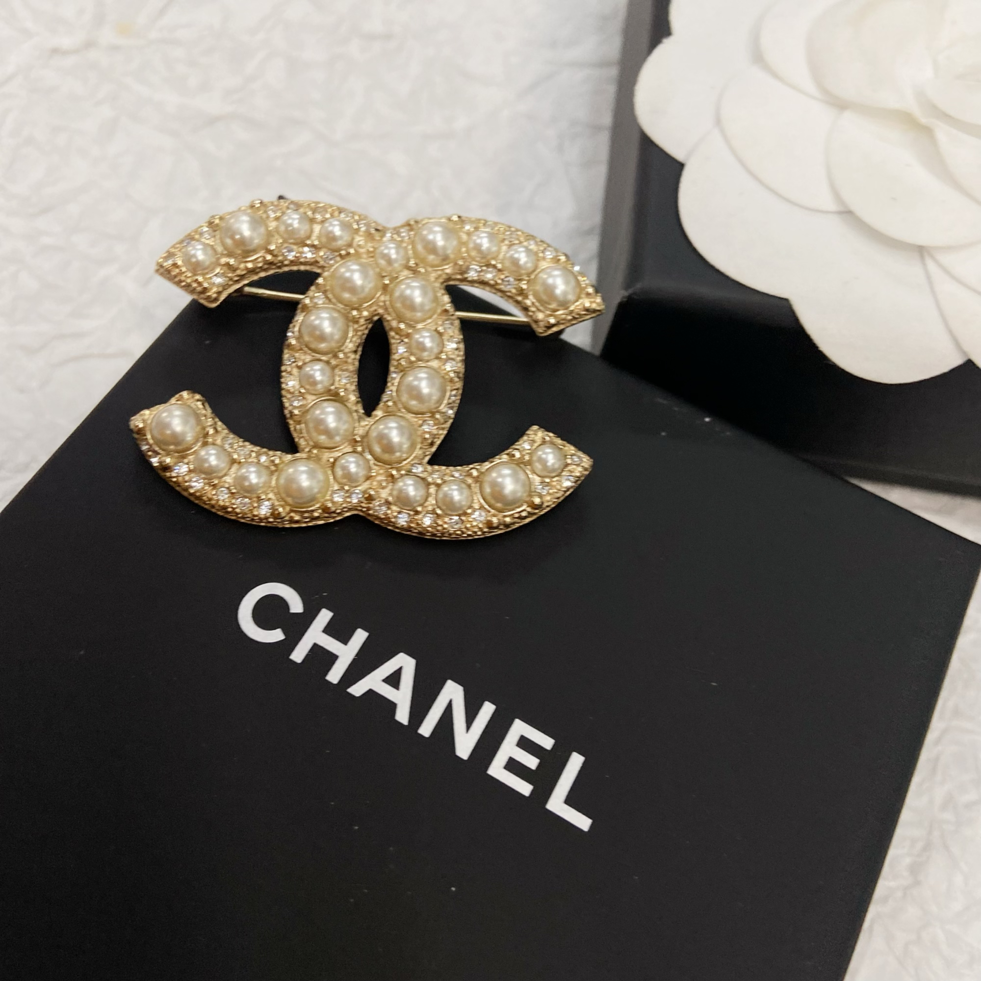 全新未使用 Chanel/香奈儿 轻奢珍珠百搭百周年纪念款胸针AY0194