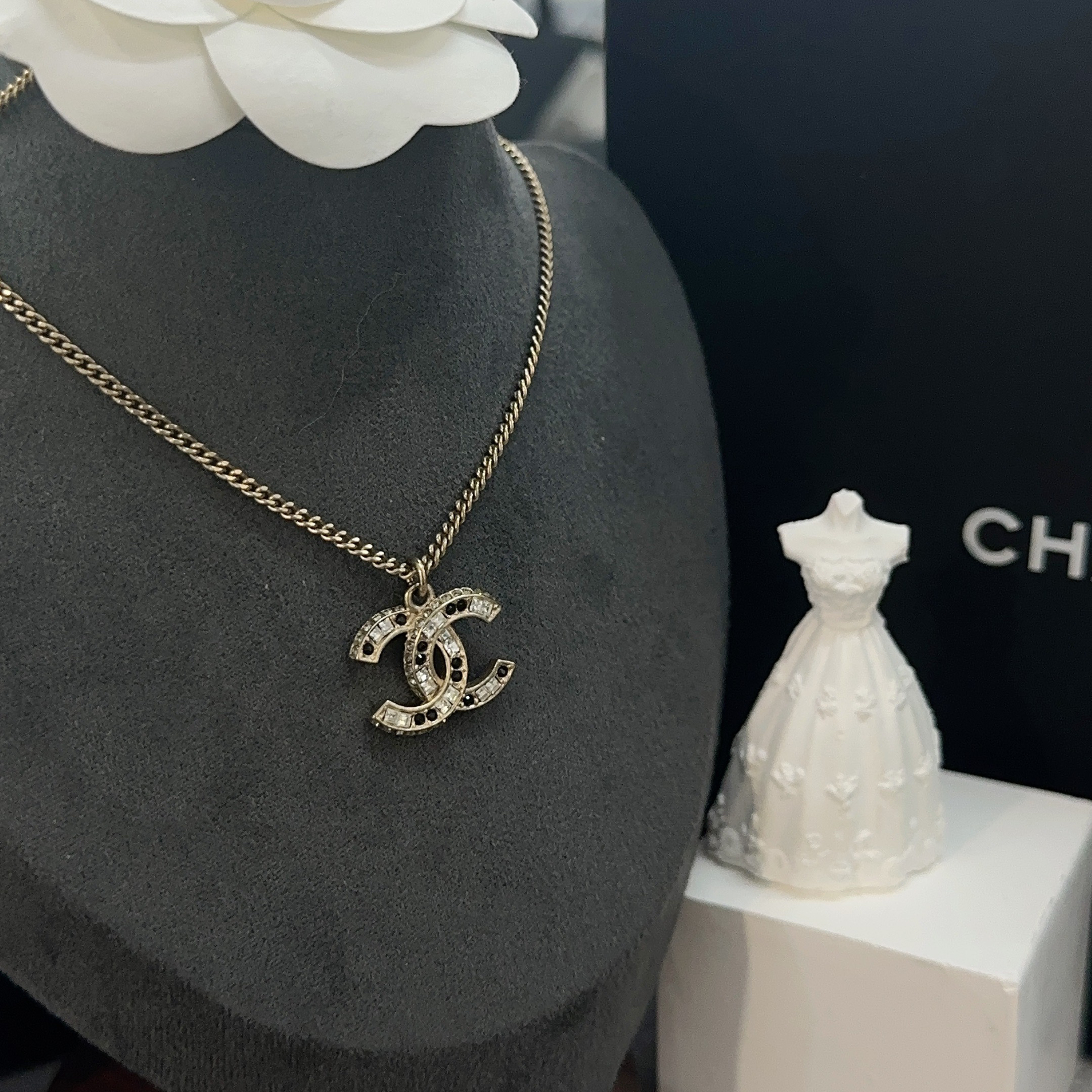 99新 Chanel/香奈儿 法式气质素款满钻百搭小香风项链 15B/LD0483