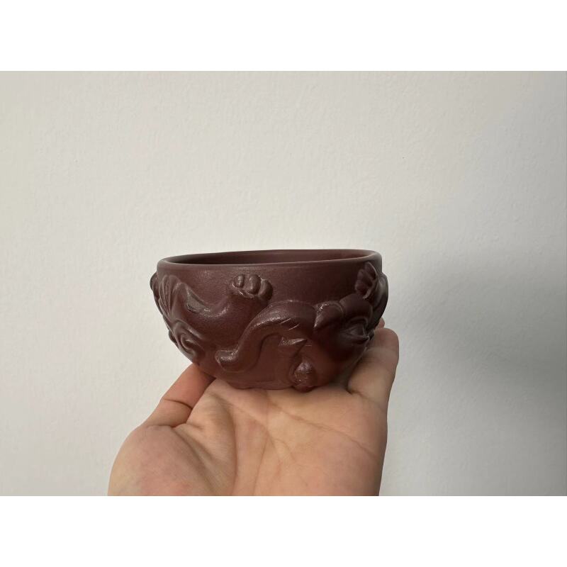 石红吉祥如意主人杯紫砂杯【维】