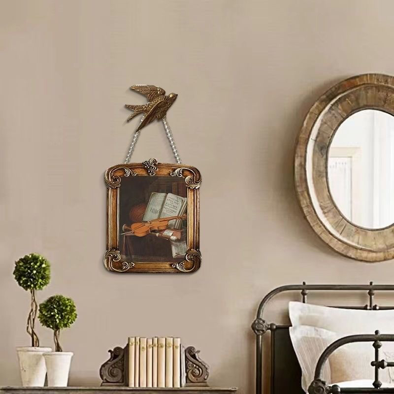 Vintage欧式复古天使女孩花卉挂画相框画框客厅卧室玄关酒柜摆件