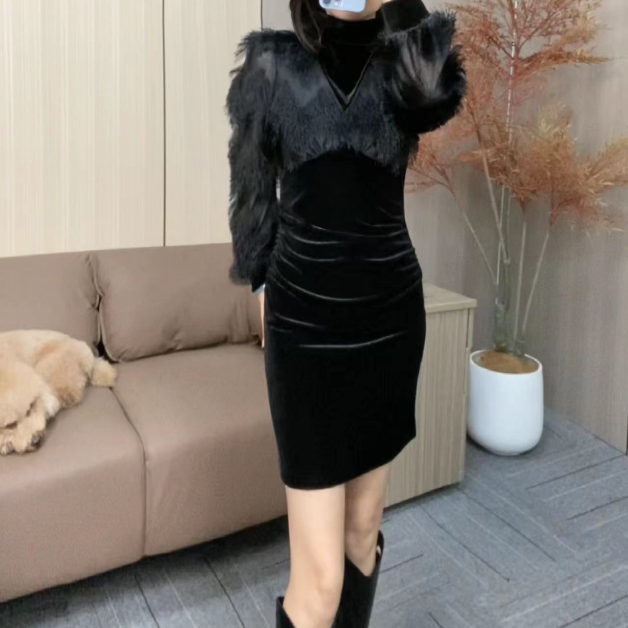 气质显瘦时尚百搭女人味连衣裙YF08