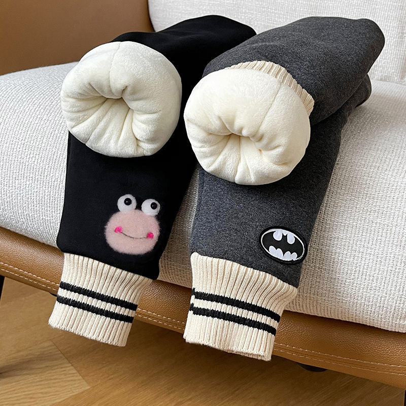 大童加绒加厚裤子冬款儿童棉裤一条过冬打底裤一体绒宝宝保暖裤子