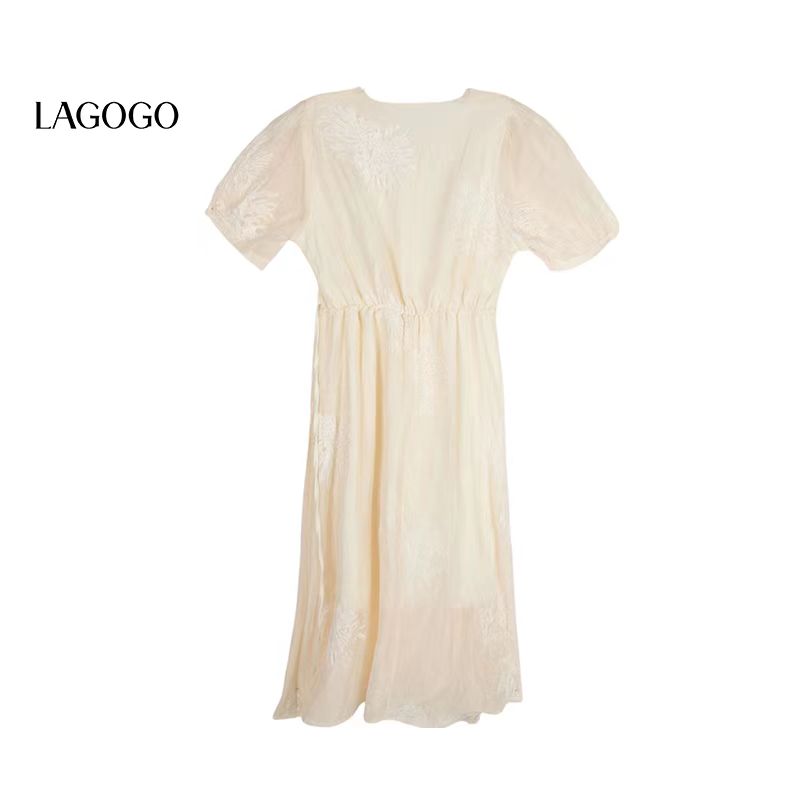 Lagogo/拉谷谷LAGOGO拉谷谷专柜新中式连衣裙NALL305I23