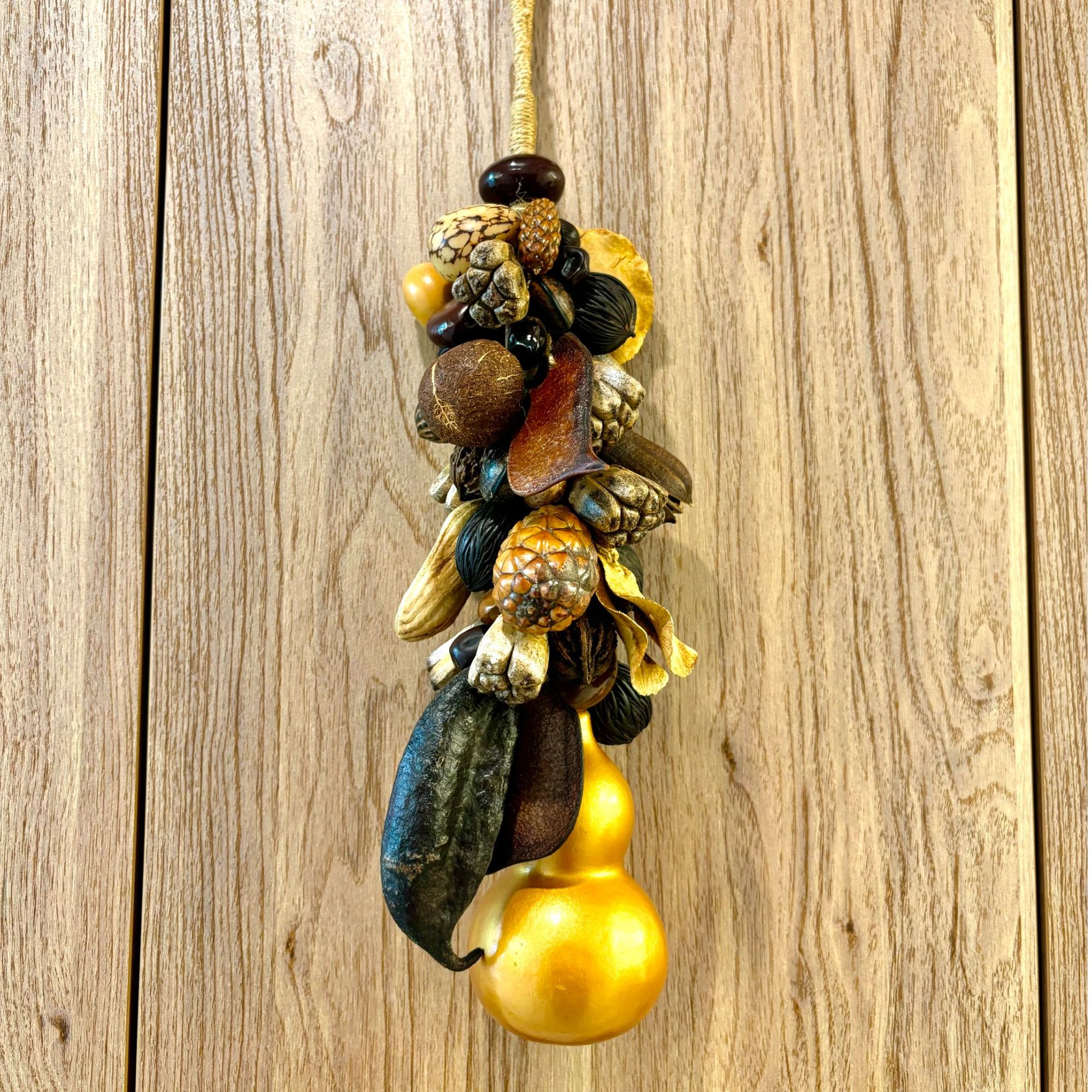 东南亚进口天然野生果实40cm五谷丰登串厨房门口餐厅墙壁饰