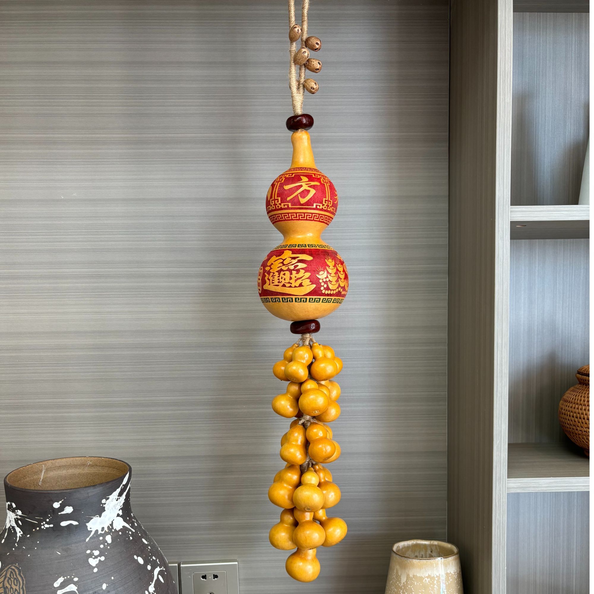 原生态纯手工26颗刻字子母葫芦玄关茶室阳台客厅酒馆葫芦挂件