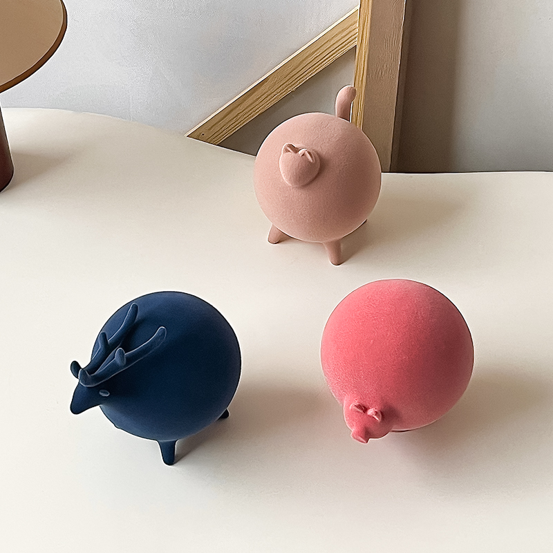 可爱动物玩偶小摆件创意抽象艺术北欧客厅电视柜桌面入户玄关装饰