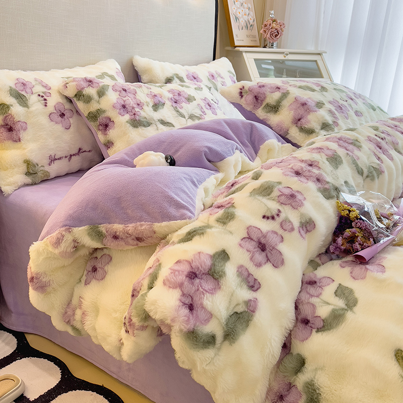 【爆款热卖】冬季牛奶绒被套单件加绒单人珊瑚绒加厚双面绒法兰绒