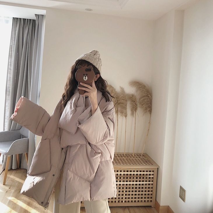 雪中飞羽绒服女中长款2023新款洋气时尚加厚面包服白鸭绒