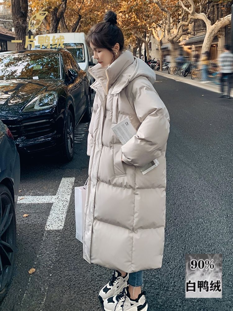 雪中飞今年流行羽绒服女2023冬新款潮爆款中长款加厚面包服过膝宽