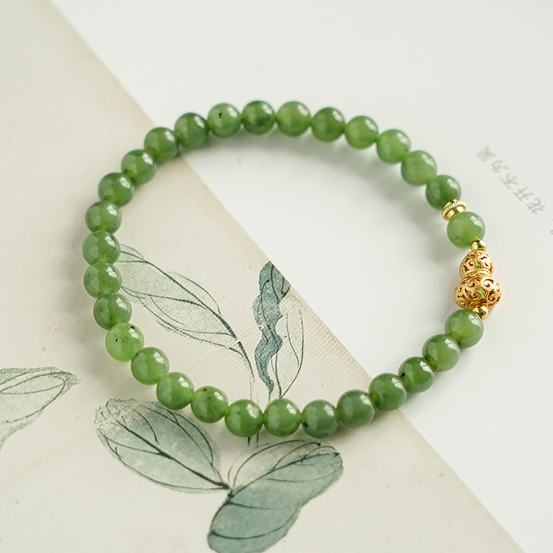 气质款和田玉碧玉单圈手链 多样性发一 -7355