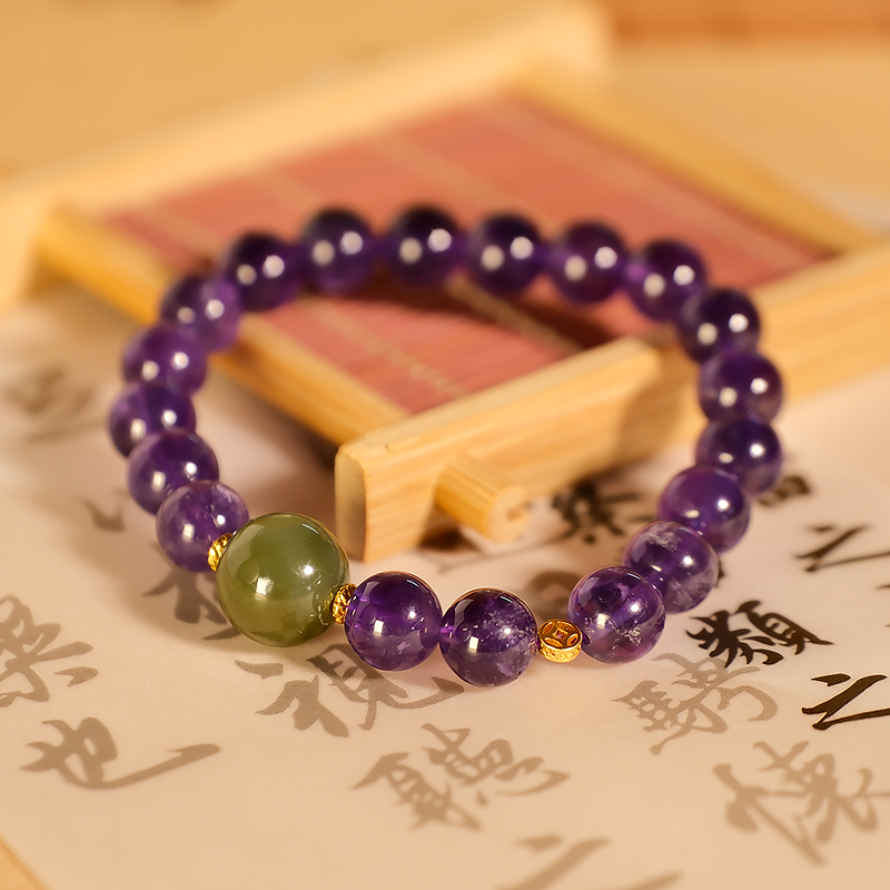 轻奢气质复古风气质紫水晶转珠百搭手链 多样性发一-5815