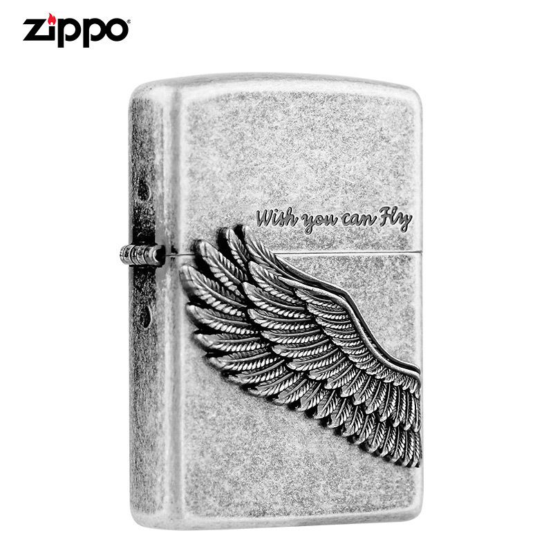 ZIPPO/之宝打火机古银展翅高飞的更高贴章韩版送男友TCH1X1 