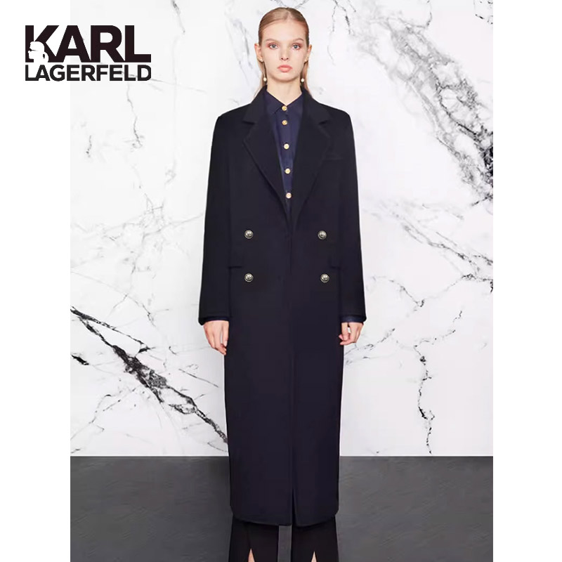 【董小姐专属】KARL LAGERFELD24新秋冬双排扣羊毛大衣K27E2934直播