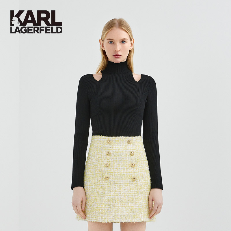 【丽公主专属】KARLLAGERFELD秋新款半高领打底衫老佛爷221L2008