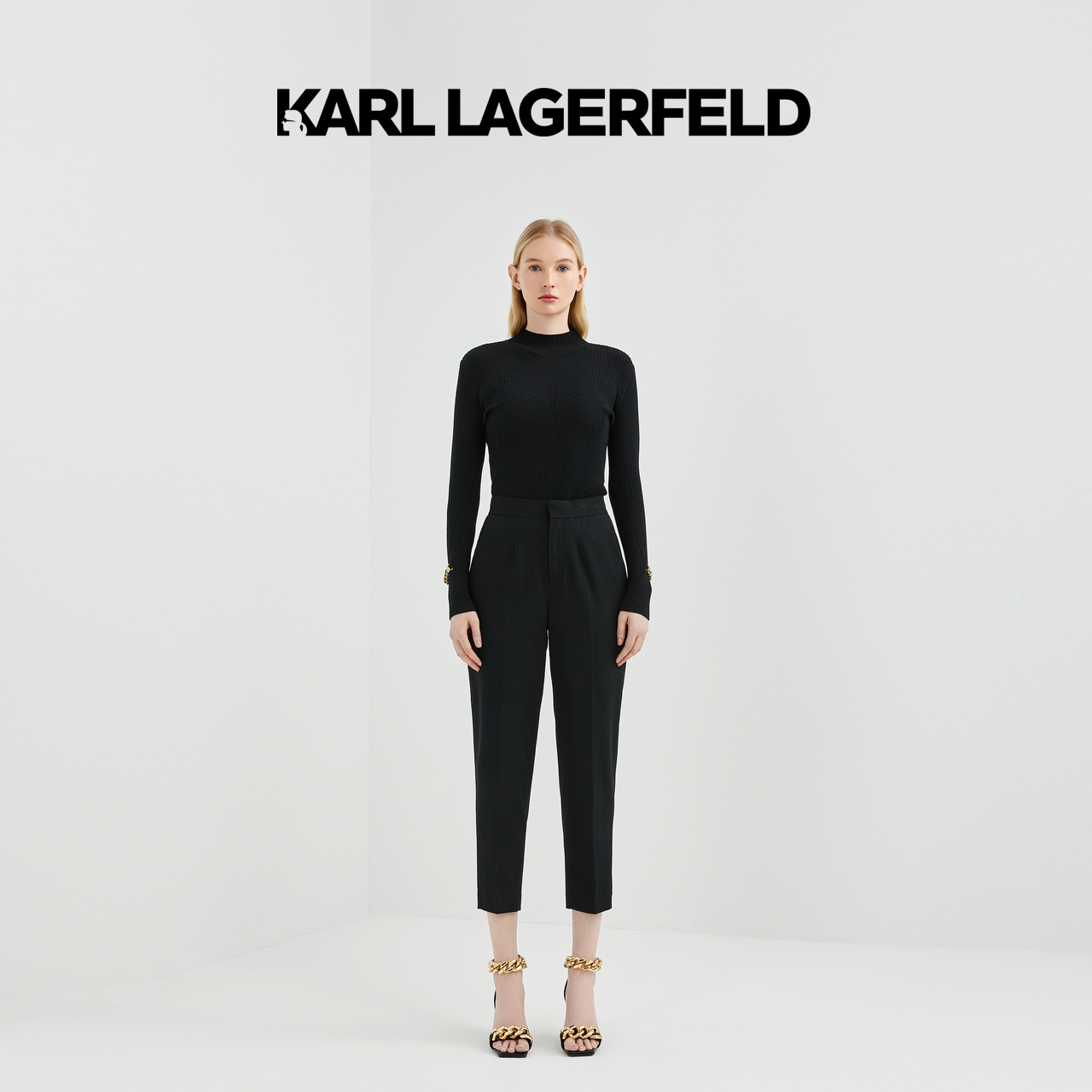 【董小姐专属】KARL LAGERFELD款打底高领毛衣老佛爷221L2022直播