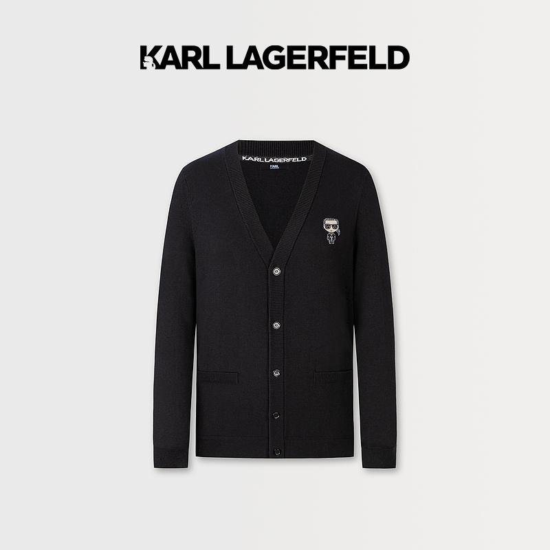 【臻享男装】KARL LAGERFELD卡尔拉格斐春黑色开衫男老佛爷E37M2003