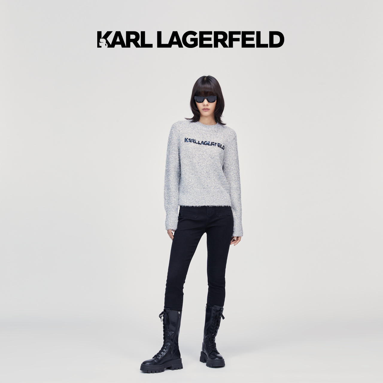 【巴黎专属】KARL LAGERFELD卡尔拉格斐闪亮套头毛衣226L2078