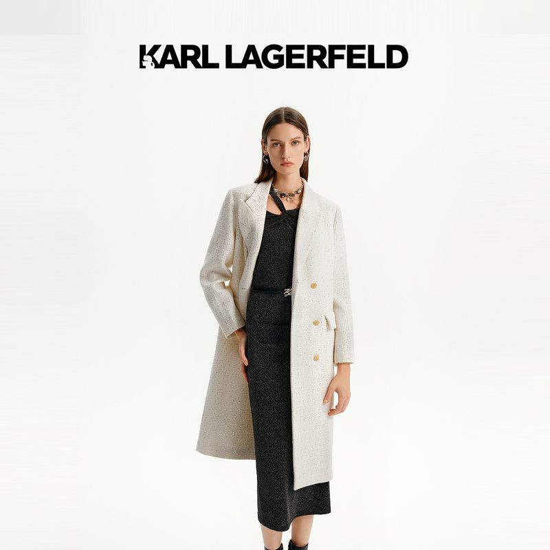 【官方】KARL LAGERFELD卡尔拉格斐25冬新款长款大衣老佛爷M27E2982