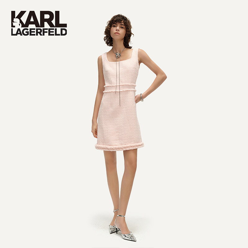 【大可专属】KARLLAGERFELD花呢小香风无袖连衣裙E37W1349