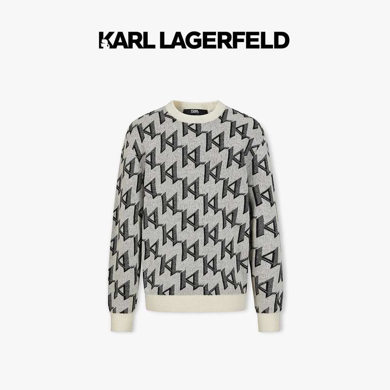 【官方男装】KARL LAGERFELD卡尔拉格斐2024秋季马海毛毛衫236M2055