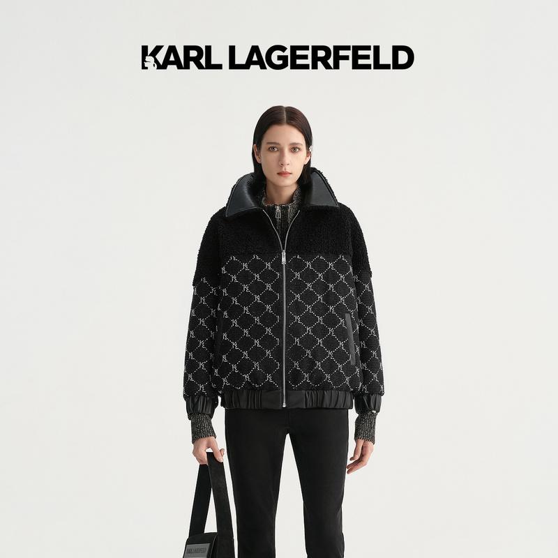 【官方】KARL LAGERFELD卡尔拉格斐KL菱格珠片绣花拼接外套E37W1513