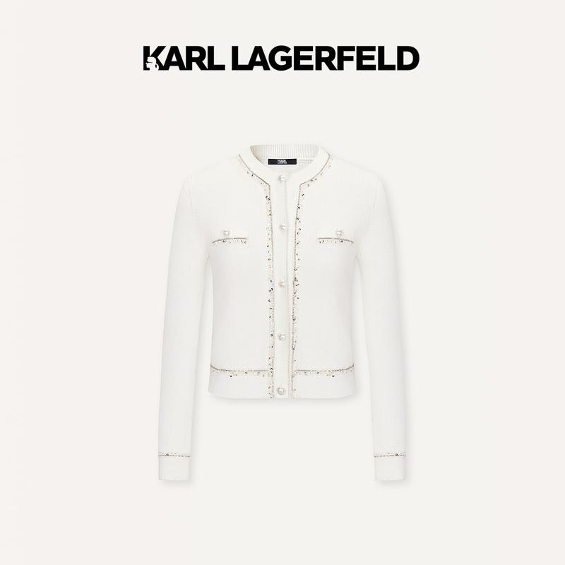 【蜜思仝专享】KARL LAGERFELD春小香风撞色开衫241E2045