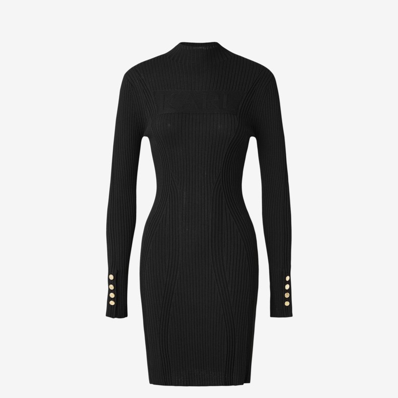 【董小姐专属】KARL LAGERFELD立领针织修身连衣裙女221L2024直播