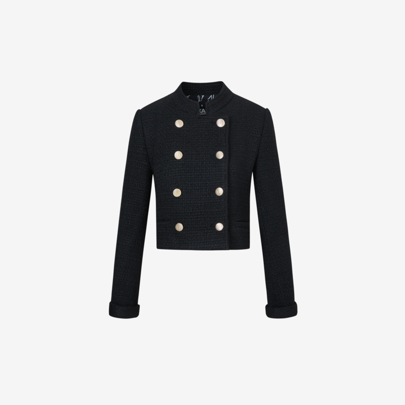 KA073【敏敏专享】KARLLAGERFELD粗花呢时尚夹克外套E33L159