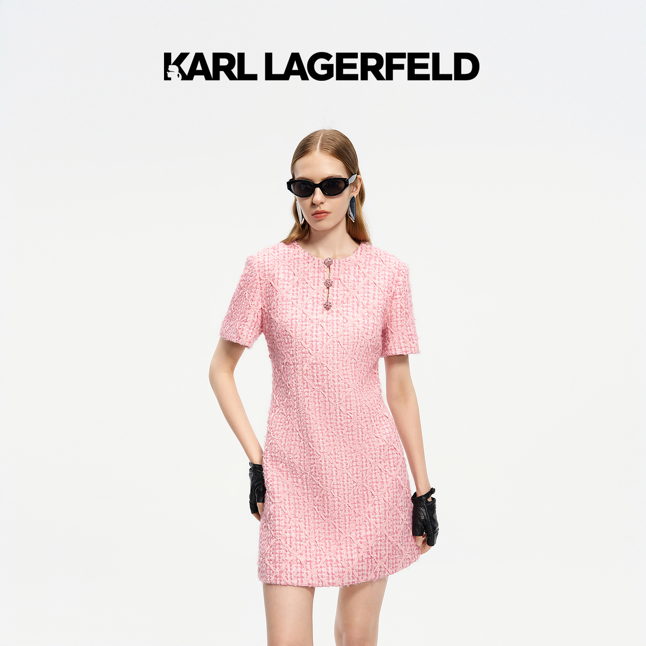 【官方】KARL LAGERFELD卡尔拉格斐25新菱形连衣裙老佛爷M21E1395