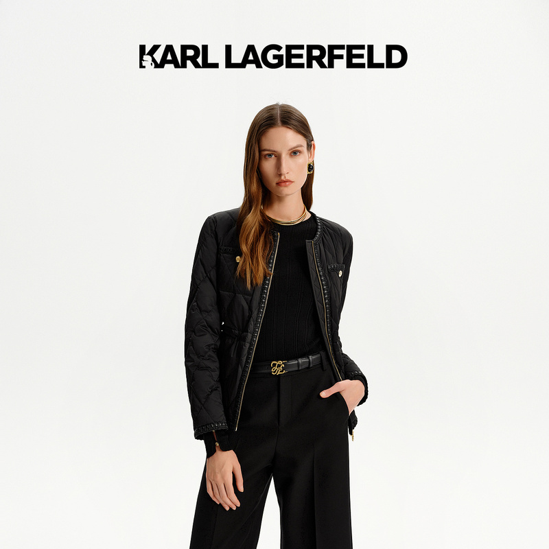 KARL LAGERFELD卡尔拉格斐2025冬季新款收腰羽绒服老佛爷K27E4003