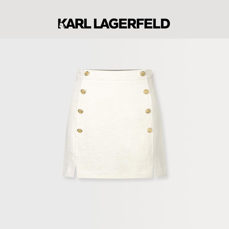 【诗语专属】KARLLAGERFELD2024早春新款梭织半裙241E1205