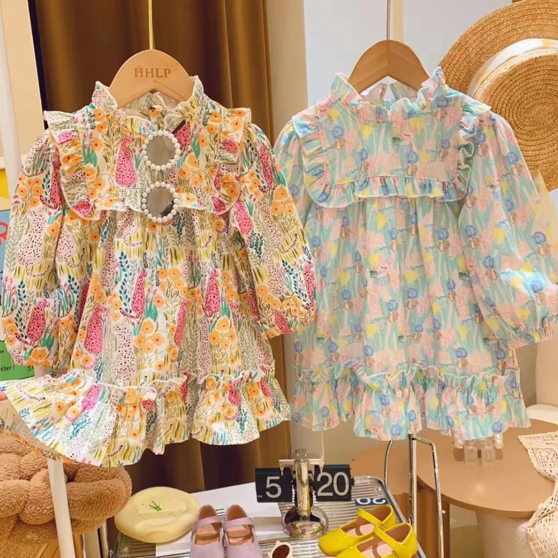 公主裙2023新款春秋碎花女童春装长袖洋气裙子韩版儿童连衣裙Z22