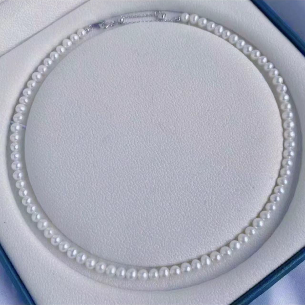 【白雪】5-6mm淡水无核珍珠S925银项链抽拉延长锁骨链    XL80149SY