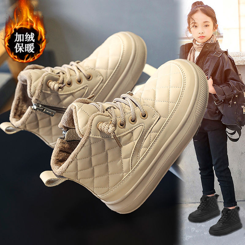 回力瑞儿童棉鞋秋冬新款女童加绒加厚面包鞋中大童高帮男童雪地鞋