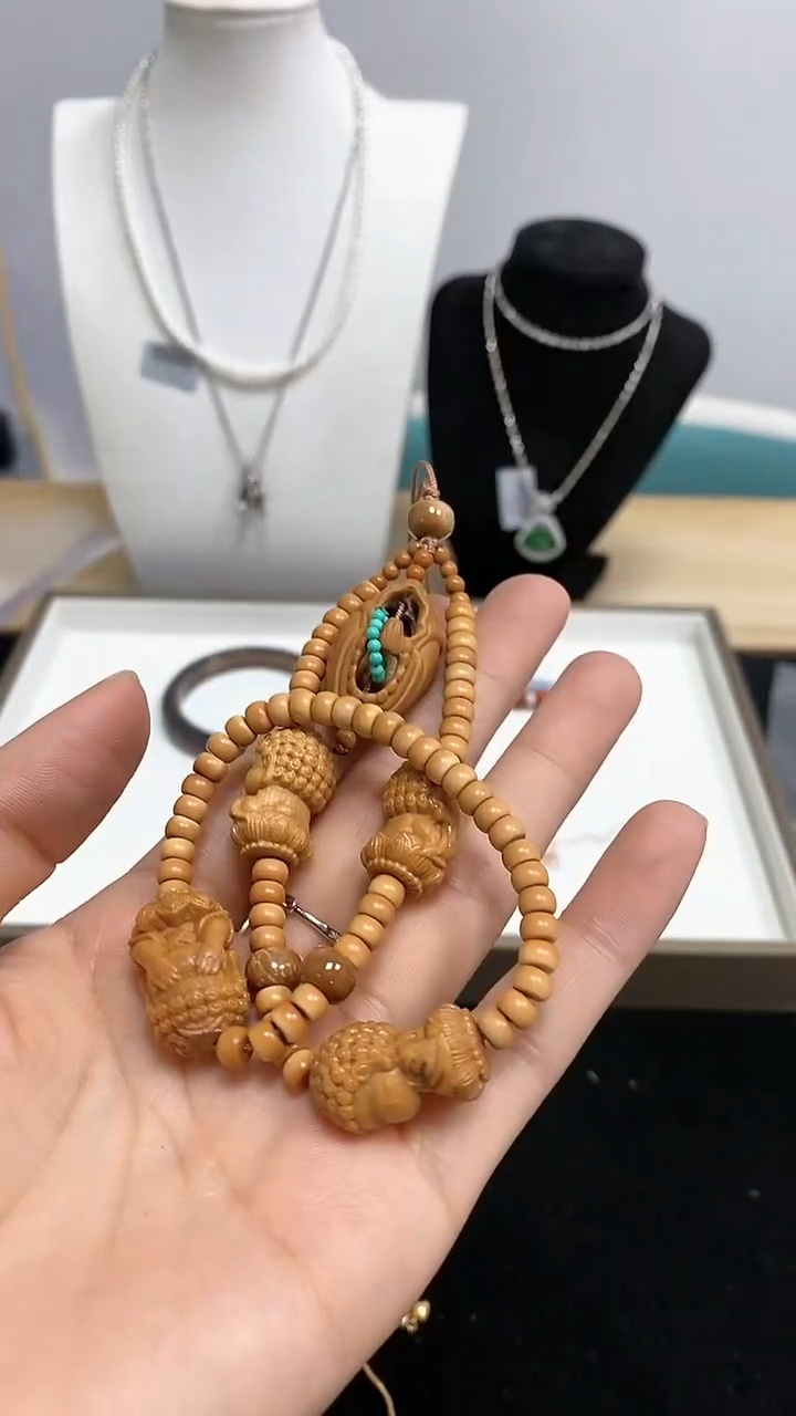 【闪购商品】石榴石颈饰未镶嵌FG6705-橄榄核长链