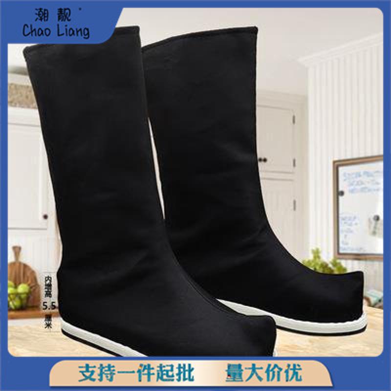 古装靴子翘头舞蹈cos汉服内增高男女中式皂靴弓鞋婚鞋官兵摄影靴