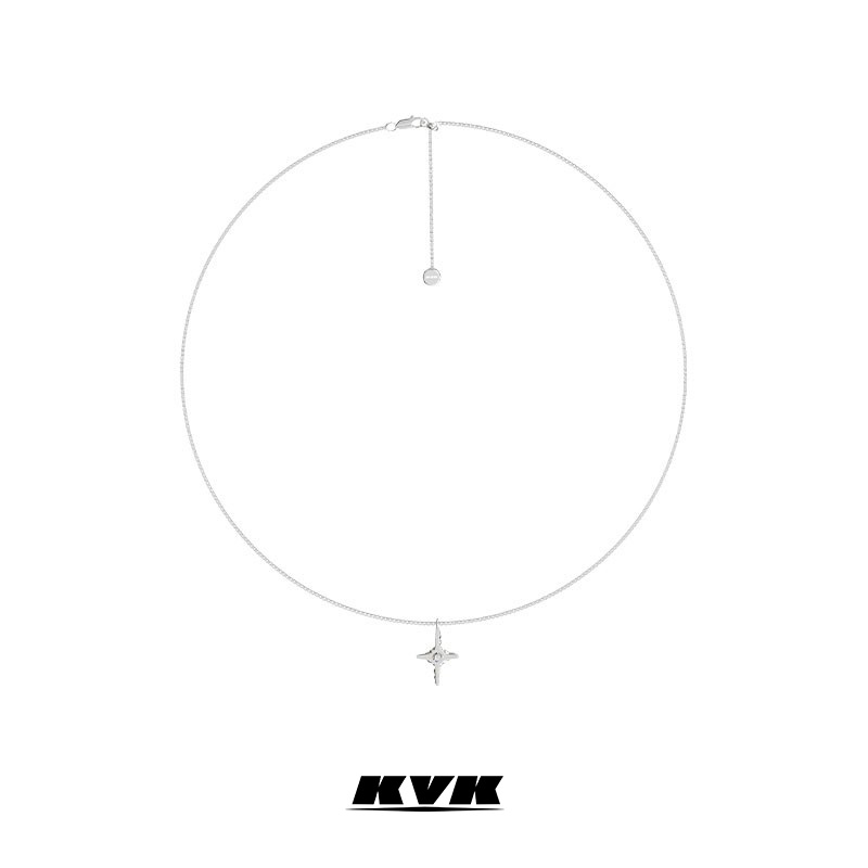 KVK 铜合金项链 KVK云系列十字星闪光项链小众原创设计精致轻奢高