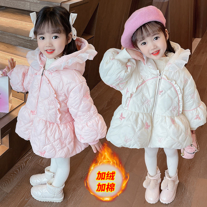 鸭鸭女童冬季新款洋气公主风羽绒服2023时髦韩版外套女宝宝1-6岁