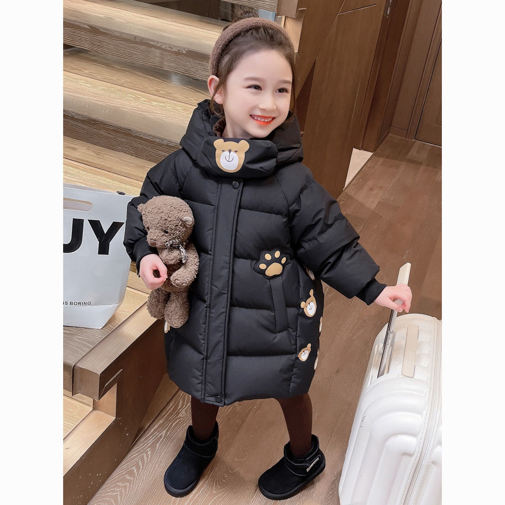 鸭鸭女童羽绒秋冬季2023新款洋气女宝羽绒服儿童冬装外套连帽加绒