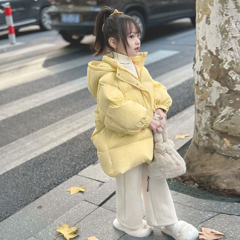 鸭鸭女童加厚羽绒服冬季2023新款中长款儿童冬装时髦羽绒保暖外套