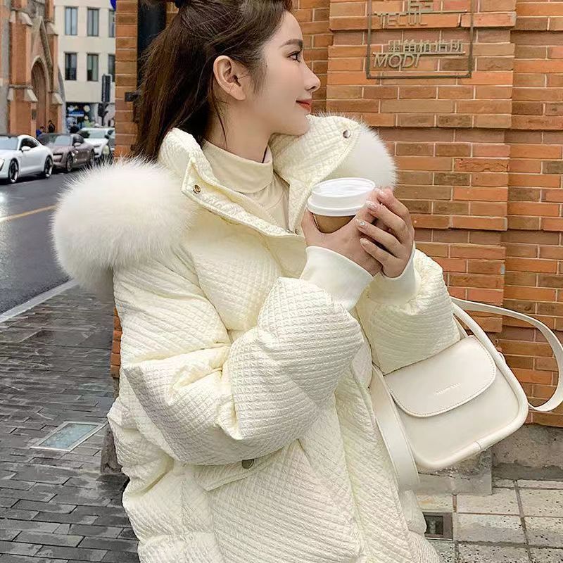 羽绒衣服2024新款女士羽绒服女冬季网红小众小个子防寒服外套大毛