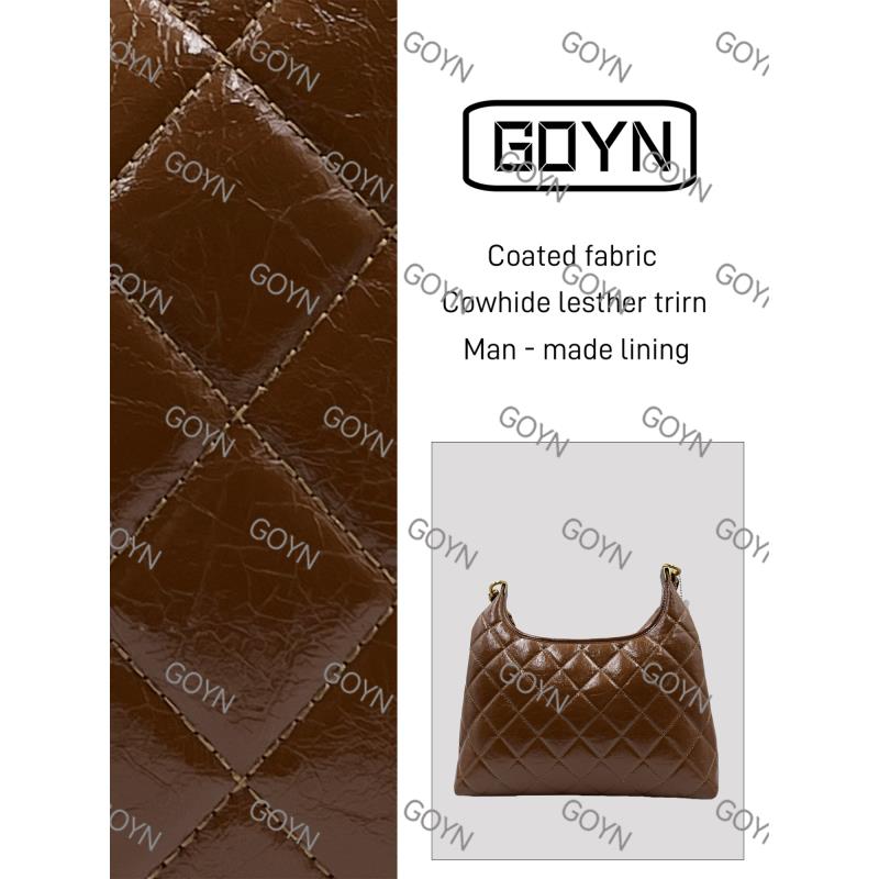 GOYN手工真皮女包想 牛角包大金链条 10732 棕色大号 33cm