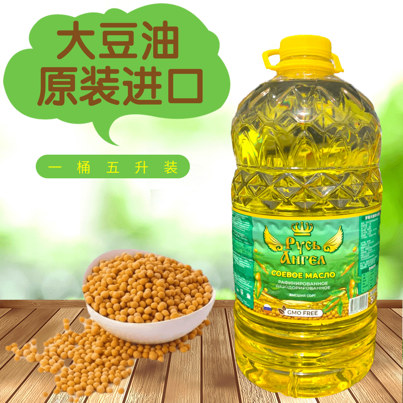 原装进口俄罗斯大豆油炒菜油炸食用油植物油5升/1桶装家用安心油